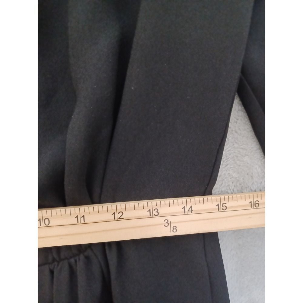 J Crew 365 Black Jumpsuit Sz 6 3/4 Sleeves High Rise Taper Leg Faux Wrap Casual - Picture 6 of 12